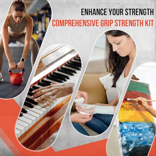 Grip Strength Trainer Kit, Forearm Strengthener & Hand Grip Strengthener | Finger Exerciser & Stretcher for Strength Training, Recovery & Flexibility - size: 9PCS