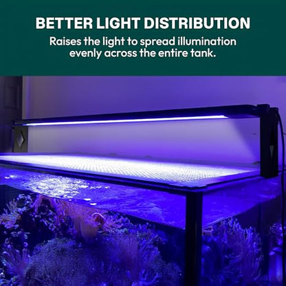 Aquarium Light Risers for Fluval Plant & Marine 3.0 & 2.0 LED | Heat-Resistant Polymer Stand | Toolless Easy Install (8-Inch) - size: 8-Inch