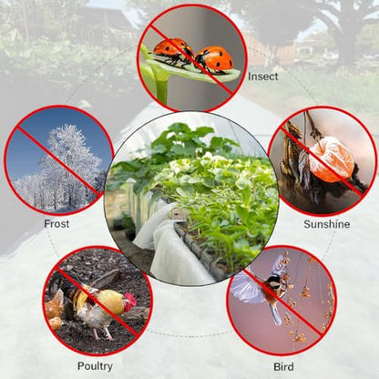 Plant Covers Freeze Protection with Ultra Fine Mesh Reusable Floating Row Cover for Plants Vegetables Flowers Fruits Frost Sun Protection 1.2oz/yd² (10x33ft) - size: 10x33ft