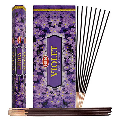 Violet Incense Sticks and Incense Stick Holder Bundle Insence Insense Hem Incense Sticks - color: Violet