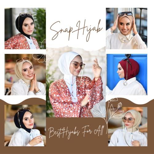 para life Snap Hijab for Women, Breathable Instant Hijabs|Standard Size Stretchable Cotton Sandy|Jersey Undercap - color: Dark Black