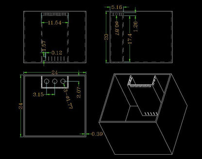 50 Gallon SC Aquariums with Center Overflow 24x24x20 10mm - size: 50 Gal 24x24x20"