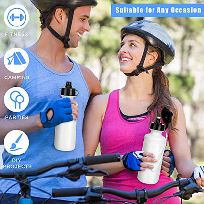 Zubebe 36 Pcs Sports Water Bottles Bulk Squeeze Reusable Bpa-free Plastic Water Bottles End of the Year Gifts Summer Gifts for Students School Travel Hiking Cycling Event Team Gift - color: White