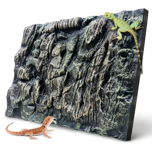 23.6x17.7in Rock Terrarium Background,3D Reptile Tank Background Board,Amphibian Stereo Backdrop Wall,Lizard Snake Gecko Spider Turtle Fish pet silo Background Decorative Panel(Paleyellow) - color: Paleyellow-23.6"* 11.8"（1pcs）