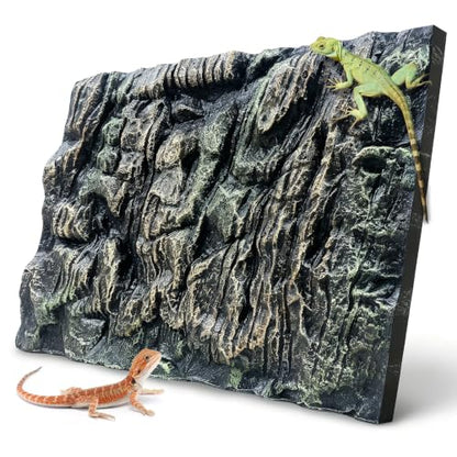 23.6x17.7in Rock Terrarium Background,3D Reptile Tank Background Board,Amphibian Stereo Backdrop Wall,Lizard Snake Gecko Spider Turtle Fish pet silo Background Decorative Panel(Paleyellow) - color: Paleyellow-23.6"* 11.8"（1pcs）