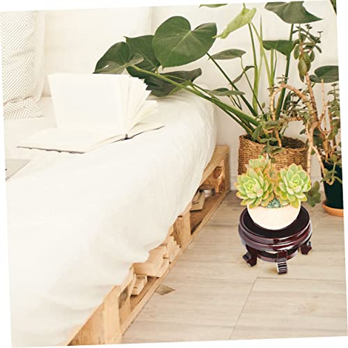 Flowerpot Holder Wood Base Rack for Fish Tank Round Ornament Display Stand for Craft and Handicraft Showcase Supports up for Home and Giving