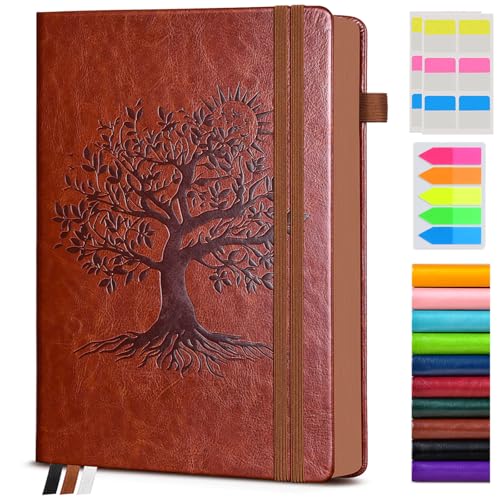 PAIBAS Vintage Leather Journal with 300 Numbered Pages,B5 Lined Journal for Men Women,Daily Journals for Writing,College Ruled Notebook for Work,School,Note taking,Travel Diary,Large (7" x 10") - color: Brown, size: B5 (7in x 10in)