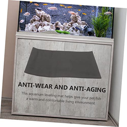 Yardwe Shockproof Aquarium Mat Thick Non- Pad for Fish Tanks Water Absorption and Heat Preservation Black for Fish Tank Bases and Reptile Terrariums