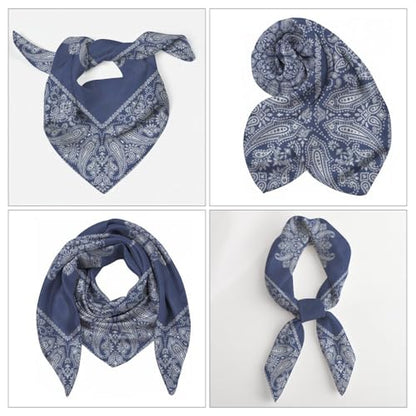 Silk Like Head Scarf for Women Satin Bandana for Hair Wrapping Handbags Fashion Accessory Square Hair Scarf 27.5" - color: 04#western Paisley