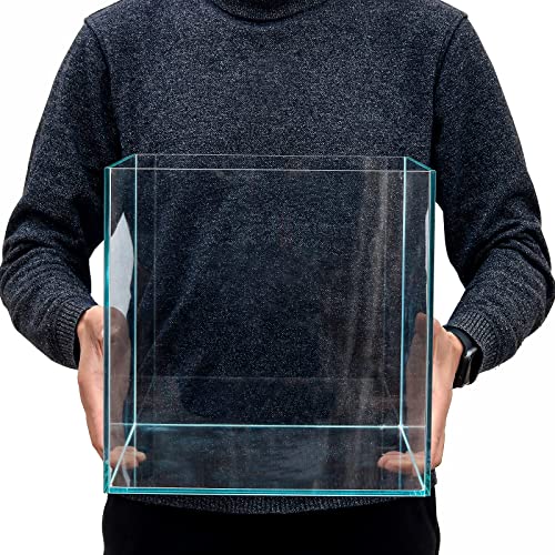 7Gal Ultra Clear Rimless Low Iron Glass Cubic Aquarium Tank (W11.81×D11.81×H11.81 inch(30x30x30cm)) 5mm Thickness Include Black Leveling Mat - size: W11.81 × D11.81 × H11.81 inch