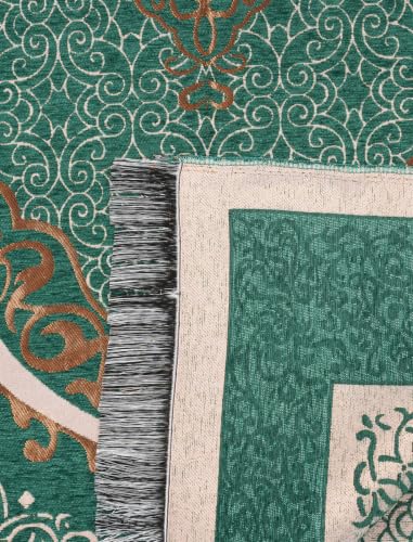 Islamic Prayer Rug Masjid Pattern Thin Mat 1pc Muslim Portable Blanket Ramadan Eid Gift Rug Turkish Prayer Carpet - Forest Green, Styled - color: 1pc Forest Greend