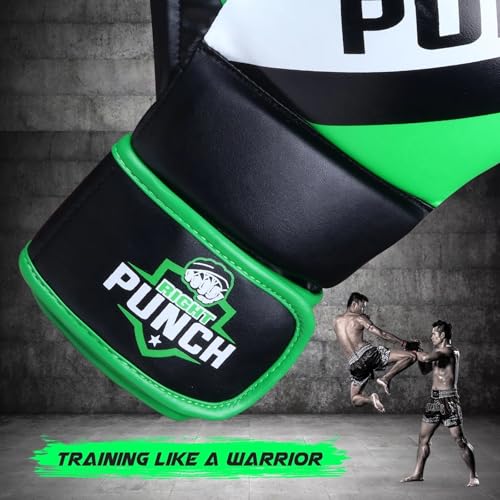 Hybrid MMA Sparring Gloves for Grappling, Kickboxing, and Open Palm Martial Arts - color: Green, size: Medium