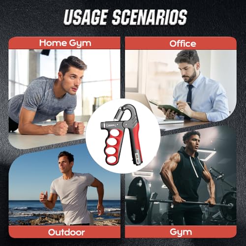 Hand Gripper Strengthener, Hand Squeezer Adjustable Resistance, Grip Strengthener Forearm Strengthener, Hand Exerciser for Muscle Building and Injury Recover, Forearm Strengthener - color: Gray