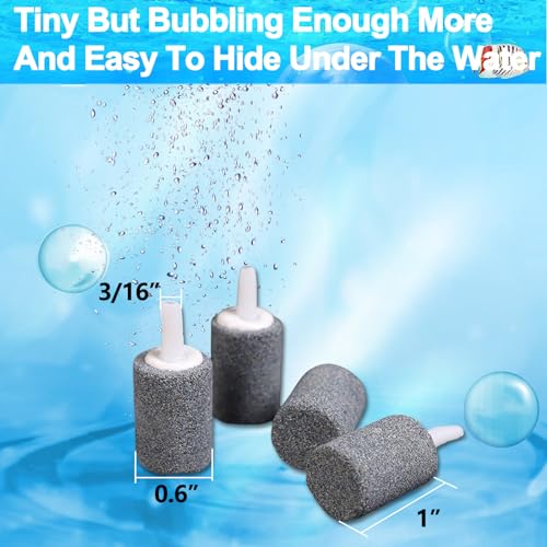 10 Pack Aquarium Air Stones - Air Pump Accessories of 1 Inch Cylinder Fish Tank Air Stone Aerator Bubble Diffuser for Nano Air Pumps Fish Tanks and Small Buckets - size: 1" 10 PCS