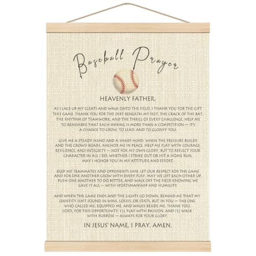 Boat Wades Baseball Prayer Wall Art Poster Hanger Frame 12x16In - color: Baseball Prayer