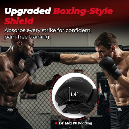 LIBERLUPUS MMA Gloves for Men – Punching Bag Gloves for Men, Open Palm Training Gloves for MMA Sparring, Kickboxing, Muay Thai, Youth Self-Defense, Durable Synthetic Leather with Wrist Support - size: Small-Medium