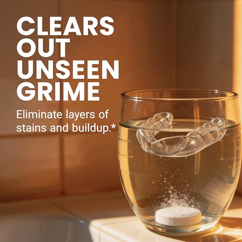 Retainer Cleanser Tablets Cleaner, Removes Odors Discoloration Stains and Plaque 2 Month Supply Denture Cleansers Retainers Mouth Guards Denture Bath Mint by M3 - size: 60 Count