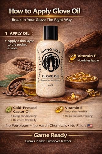Premium Baseball Glove Oil for Break-in & Glove Conditioning | Premium glove oil to break in, condition, and maintain baseball gloves - Softens leather and preserves flexibility.