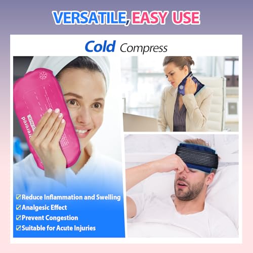 Ice Packs for Injuries Reusable, 3-Piece Set Soft Cold Gel Soft Ice Wrap for Injury, Alleviate Joint and Muscle Pain - Gel Ice Pack Resuable for Back, Elbow, Shoulder(3pcs-Navy) - color: 3pcs-navy