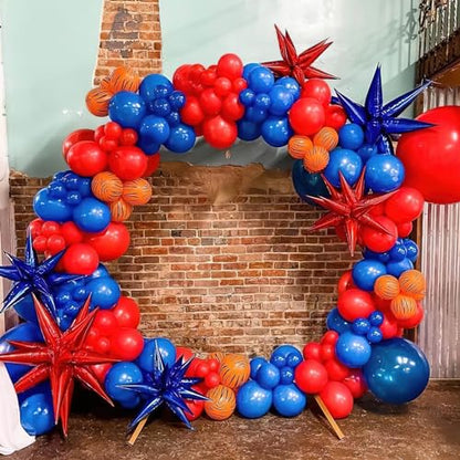 PartyWoo Red Star Spike Balloons 2pcs Explosion Foil Mylar Balloons - color: Red, size: 2 PCS - 42 Inch