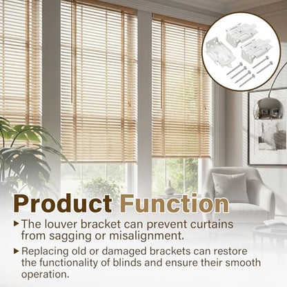 Blinds Shade Brackets Compatible with Hunter Douglas, Turnex, Comfortex & ALTA, fits Silhouette/Nantucket/Pirouette, 3-Pack, White
