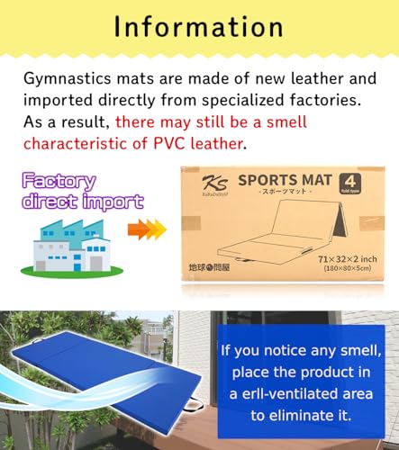 KaRaDaStyle Gymnastics Mat Folding Stretch Mats 71"x31"x2" Exercise Muscle Training Children Play Horizontal Bar Mat Yoga Sports Soundproof Home Use - color: Greige/4-fold