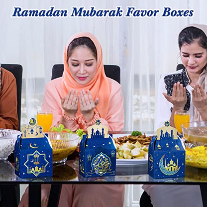 24 Pieces Eid Mubarak Treat Boxes Eid Mubarak Goodie Gable Boxes Ramadan Mubarak Favor Boxes Ramadan Kareem Treat Boxes for Eid Party Decoration Supplies Snack Sugar Chocolate Goodie Toy