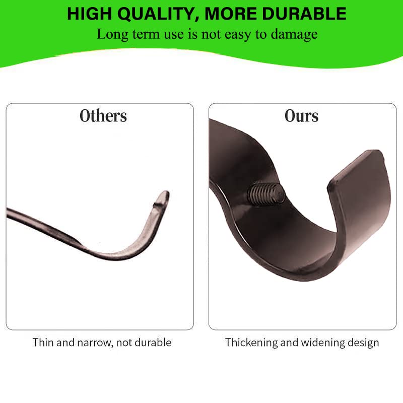 Premium Curtain Rod Brackets - 6 Pack Adjustable Wall Mounts, Curtain Rod Holders for 1 Inch Rod (Brown) - color: Brown-6pack