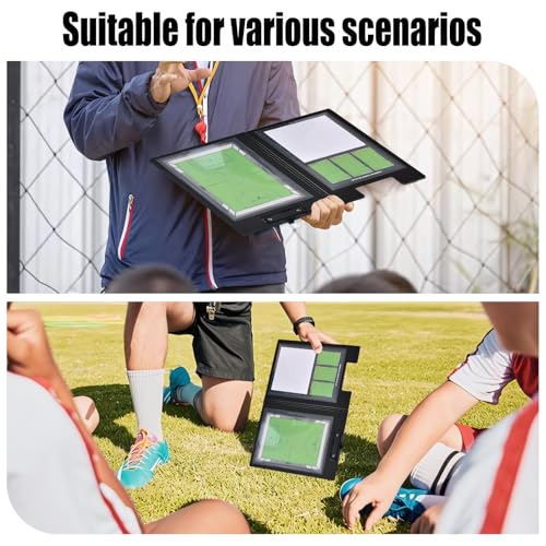 Coaches Soccer Clipboard Coaching Board Magnetic 2026 Updated | Football Tactics Board with Team Members Magnets, 2 Marker Pens, Dry Erase, Portable Folder-style
