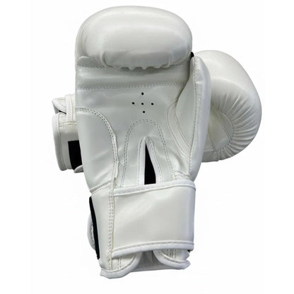Boxing Gloves for Men, MMA Sparring Gloves, PU Leather, for Muay Thai, Kickboxing - color: White