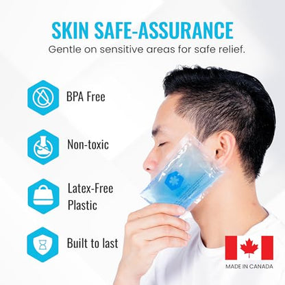 ICEWRAPS Reusable Ice Packs Compact 3 x 5 in, Soft Cooling, Pack of 6 | Hot or Cold Use, Puncture Resistant, Ice Pack for Everyday Comfort, Multi Use Gel Design, FSA-HSA Eligible - size: 6 Packs