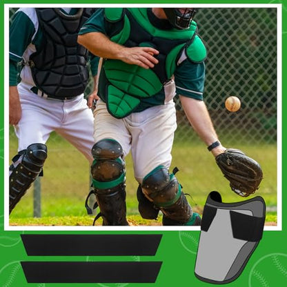 Silipull 3 Pcs Guard Strap for Wrist Elbow and Leg Guards Adjustable for Desired Guard Compression Leg Guard Replacement Strap for Baseball and Softball Player, Black, 12.25" x 2"