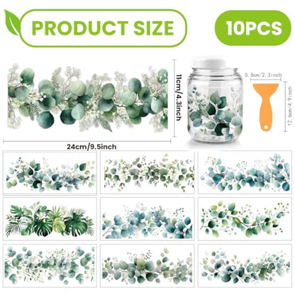 arricraft 10 Sheets Olive Leaves Theme UV DTF Cup Wrap for 16OZ Glass, Grassy Clumps Rub on Decals PVC Transfer Stickers for DIY Cups Window Home Printing Decoration 24x11cm/9.4x4.3inch - style: Olive Leaves Theme