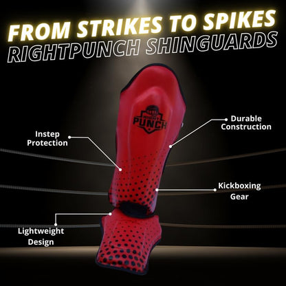 Shin Guards Kickboxing Leg Pads with Instep Protection, Muay Thai MMA Martial Arts Kicking Sparring Training Gear - color: Black & Red, size: Large