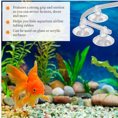 Aquarium Suction Cup Clips Set Fish Tank Air Line Holder Clear Plastic for Glass Fish Supples and Fish Tank Clear Airline Tubing Decorations Shrimp Nests and Reptile - size: Φ0.51in/13mm