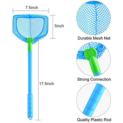 Coopay 4 Pieces Fishing Net Catching Bug Nets Fish Butterfly Nets Beach Toys for Kids Outdoor Playing (Blue, Green) - color: Blue, Green