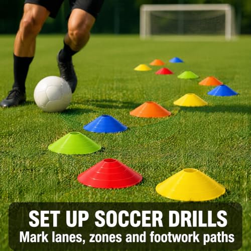 60/120 Pack Agile Soccer Cones with Portable Bags & Brackets,Sports Cones,cones for sports training，soccer cones for training，soccer training equipment，Agile Soccer Cones Used for Football Training - size: A-60 Pack Soccer Cones