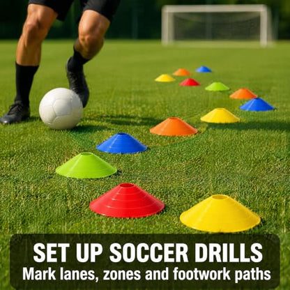 60/120 Pack Agile Soccer Cones with Portable Bags & Brackets,Sports Cones,cones for sports training，soccer cones for training，soccer training equipment，Agile Soccer Cones Used for Football Training - size: A-60 Pack Soccer Cones