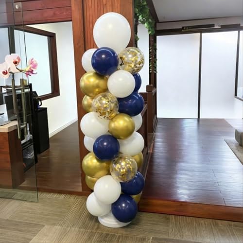 Navy Blue and Gold Balloons, Blue Balloons Birthday Party Decorations