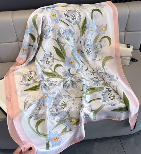 Xyueanlo Scarfs for Women Lightweight Scarves Fashion Print Floral Pattern Head Scarf Wraps Shawls - color: Pink