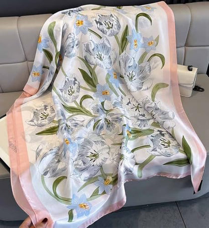 Xyueanlo Scarfs for Women Lightweight Scarves Fashion Print Floral Pattern Head Scarf Wraps Shawls - color: Pink