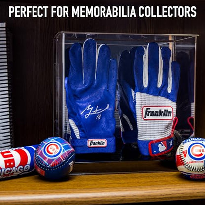 Franklin Sports Display Case – Memorabilia – UV Protected – Sport Collectibles - Baseball - Batting Gloves - Basketball - Soccer Ball - Football - style: Batting Gloves