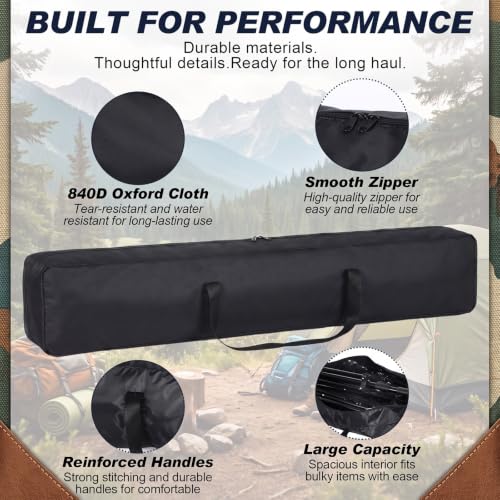 3 Pcs Tripod Carrying Case Bag Water Resistant Durable Lightweight Multifunctional Tripod Carrying Case with Heavy Duty Suit for Tent, Fishing Pole, Lights, Cameras(Black,39 x 8 x 8 in) - size: 39 x 8 x 8 in