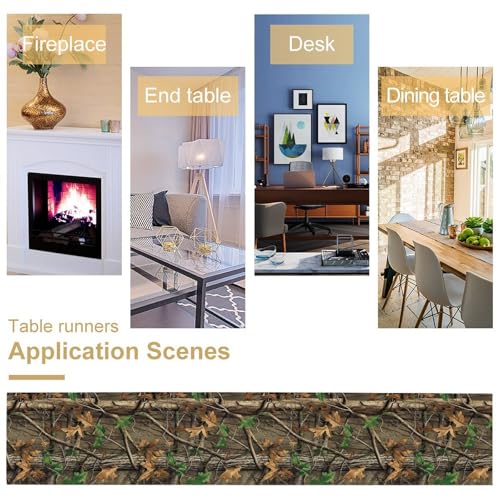 Camo Hunting Table Runners, Rustic Camouflage Camping Fashion Fall Woodland Cabin Wedding Coffee Table Runner, Farmhouse Style Table for Kitchen Dining Table WeddingGraduationParty 13x36in - color: Camouflage-2, size: 13x36 Inch