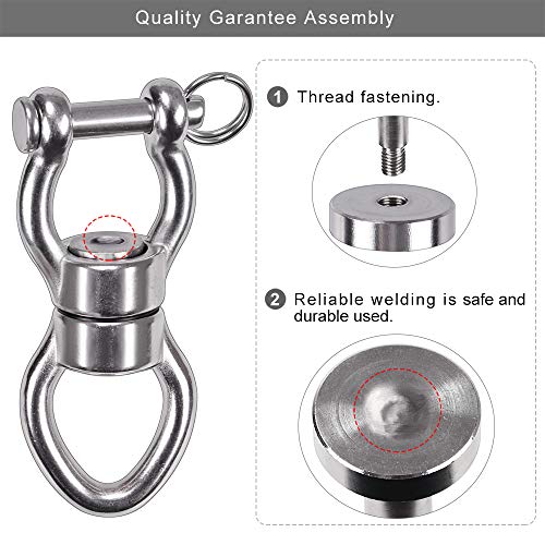 SELEWARE Heavy Duty Bearing Swing Swivel, 360° Rotation Hanging Accessory | Quiet Smooth Rotation, Supports Up to 1200LB, 1 Pack, Removable Buckle for Swings, Hammocks, Tire Swings and Heavy Bags - color: Swivel (D) Only