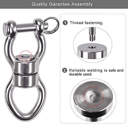 SELEWARE Heavy Duty Bearing Swing Swivel, 360° Rotation Hanging Accessory | Quiet Smooth Rotation, Supports Up to 1200LB, 2 Pack, Removable Buckle for Swings, Hammocks, Tire Swings and Heavy Bags - color: Swivel - Style D Only, 2 Pack