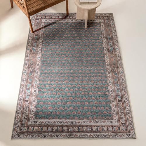 Knot Again 4' x 6' Blue Accent Rug - Persian-inspired design - size: 4' x 6' (Rectangular)