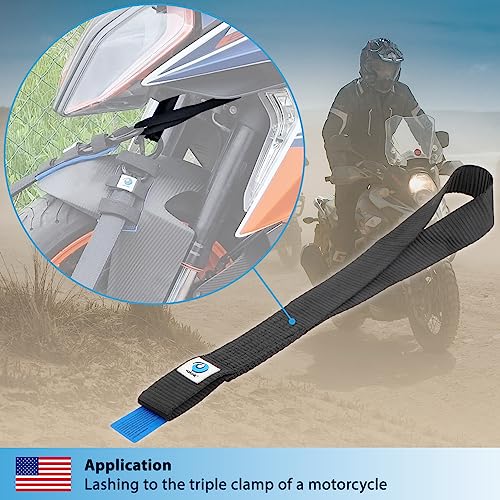 valonic Condor - Soft Loop tie Down Straps Heavy Duty - 4 Pack, 7716lbs, 1.4" x 18", Double Stitched, Black - for Motorcycle Handlebar