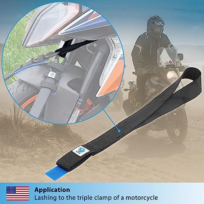 valonic Condor - Soft Loop tie Down Straps Heavy Duty - 4 Pack, 7716lbs, 1.4" x 18", Double Stitched, Black - for Motorcycle Handlebar