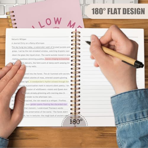 WUCHJ Pink Retro Fish Christian Notebook, Matthew 4:19 Bible Verse Journal, Religious Scripture Spiral Notebook Journal for Note Taking, Christian Faith Based Gifts for Women Men, 5.5x8.3 Inch - color: pink fish follow me